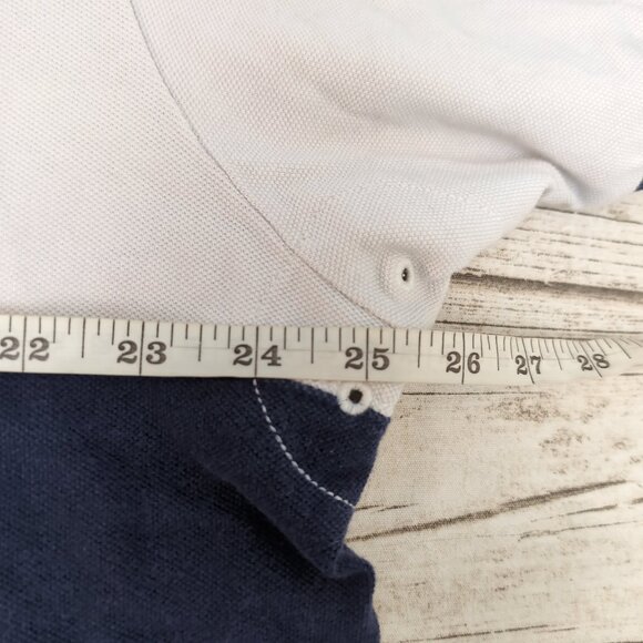 Polo Ralph Lauren Rugby Shirt White Navy Stripe PRLC 67 Patch – Men’s XXL - Picture 6 of 8